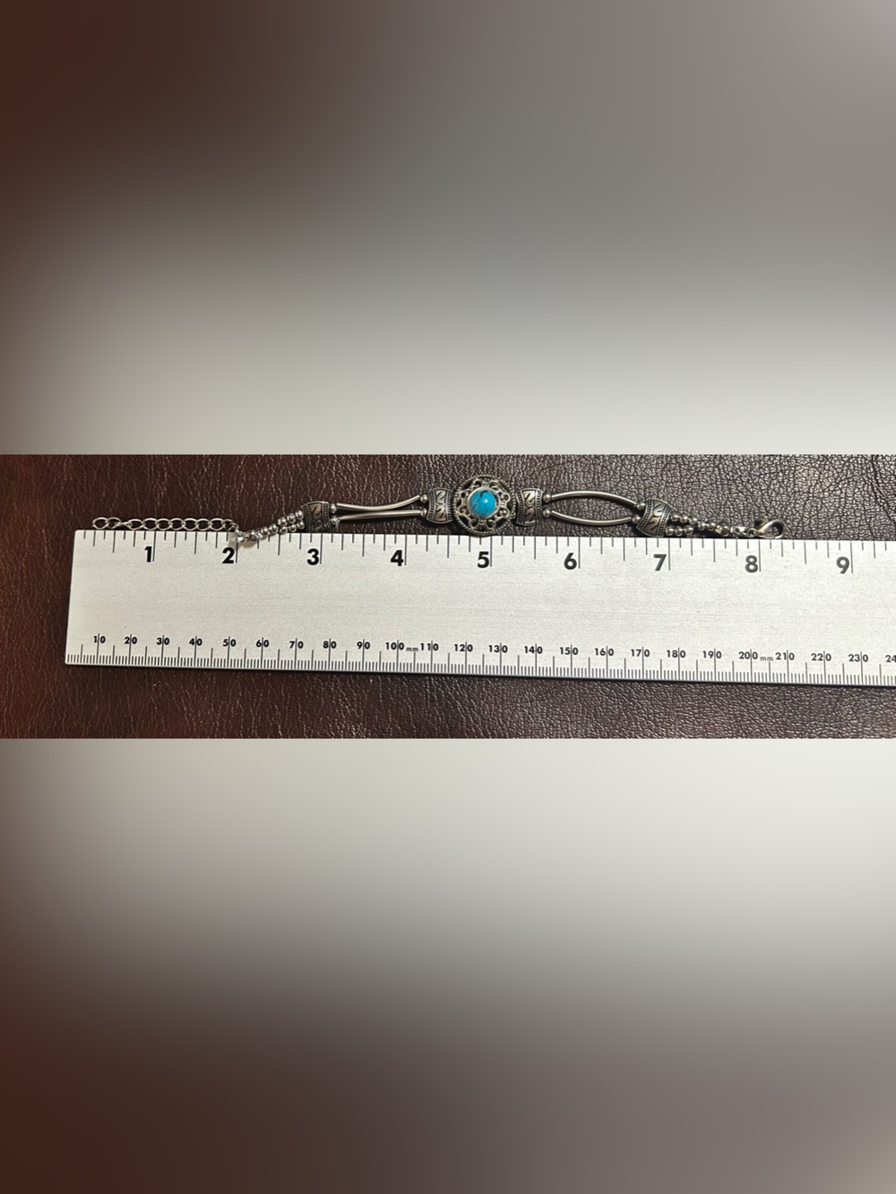 Sterling-Style Silver Bracelet with Turquoise Accent - Women Jewelry